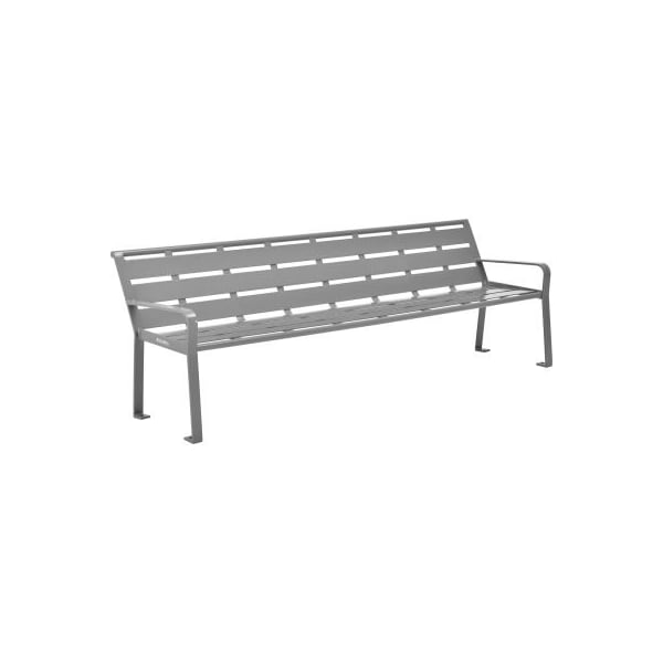 Hangzhou Zhouxu Trading Co.- Shanghai Global Industrial 8 Outdoor Horizontal Steel Slat Park Bench w/ Back Gray 436976GY - main